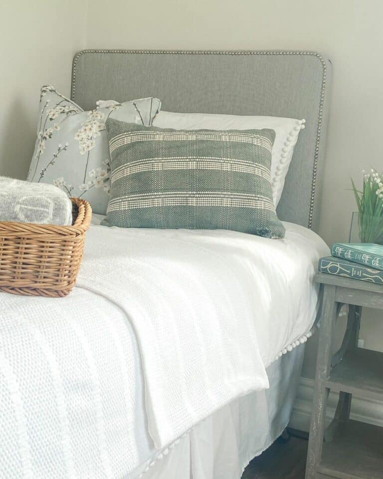 Gray Bedroom Furniture With Studded Embellishments