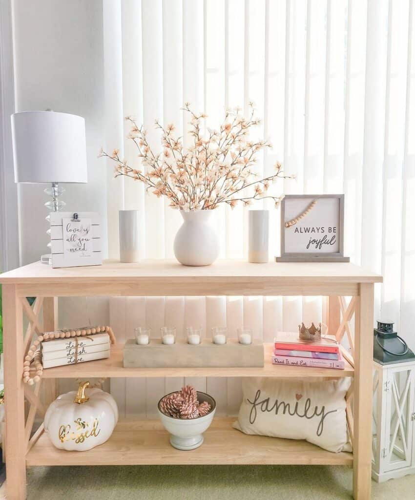 Inspiring Messages on a Console Table