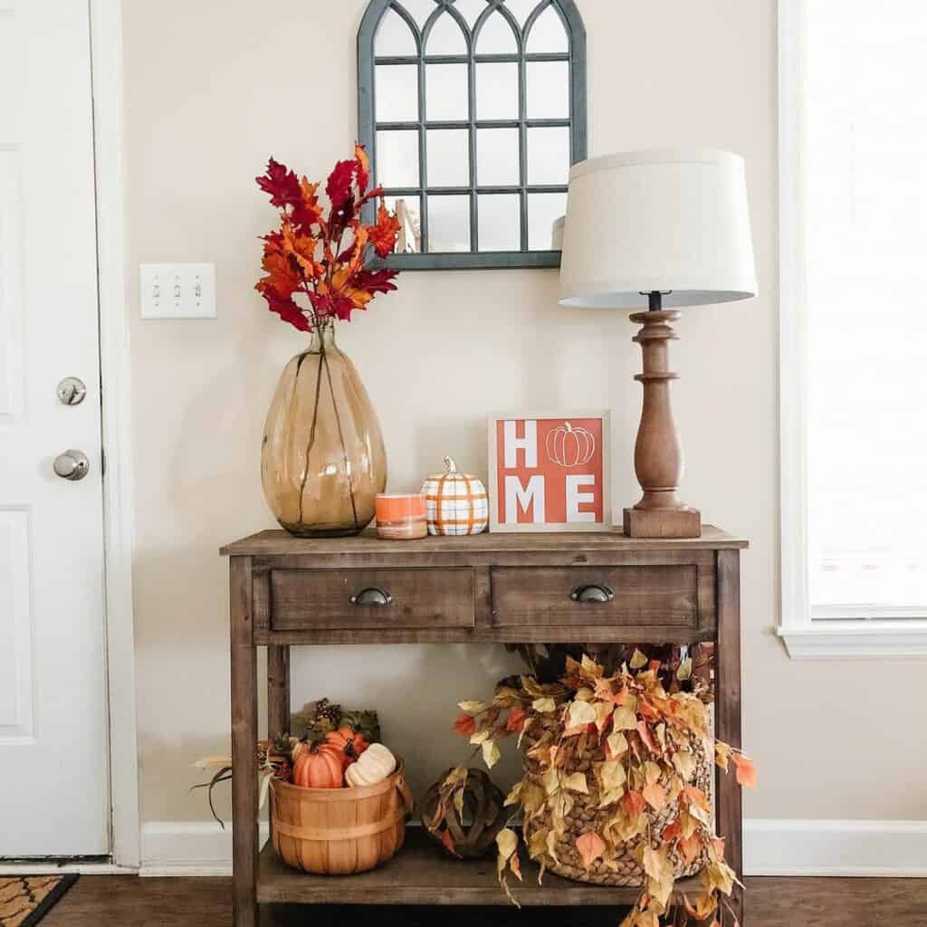 Natural Fall Colors as Entryway Decor