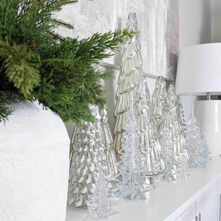 Neutral Silver Christmas Tree Display