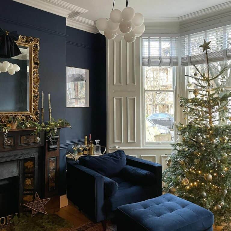 Opulent Victorian Living Room With Holiday Trimmings