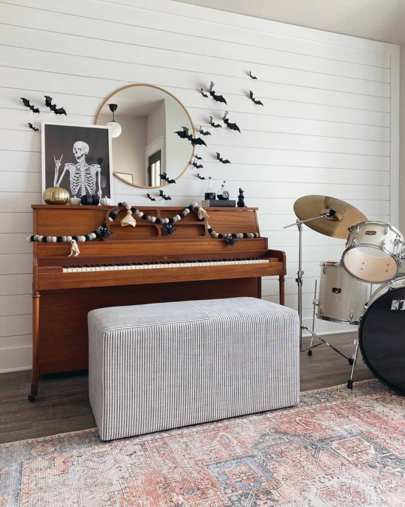 Ottoman Replaces a Traditional Piano Bench