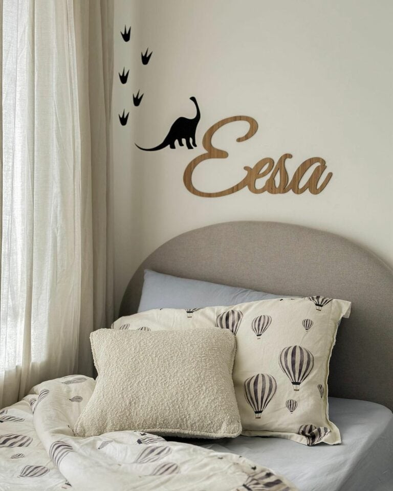 Personalized Lettering on a Bedroom Wall