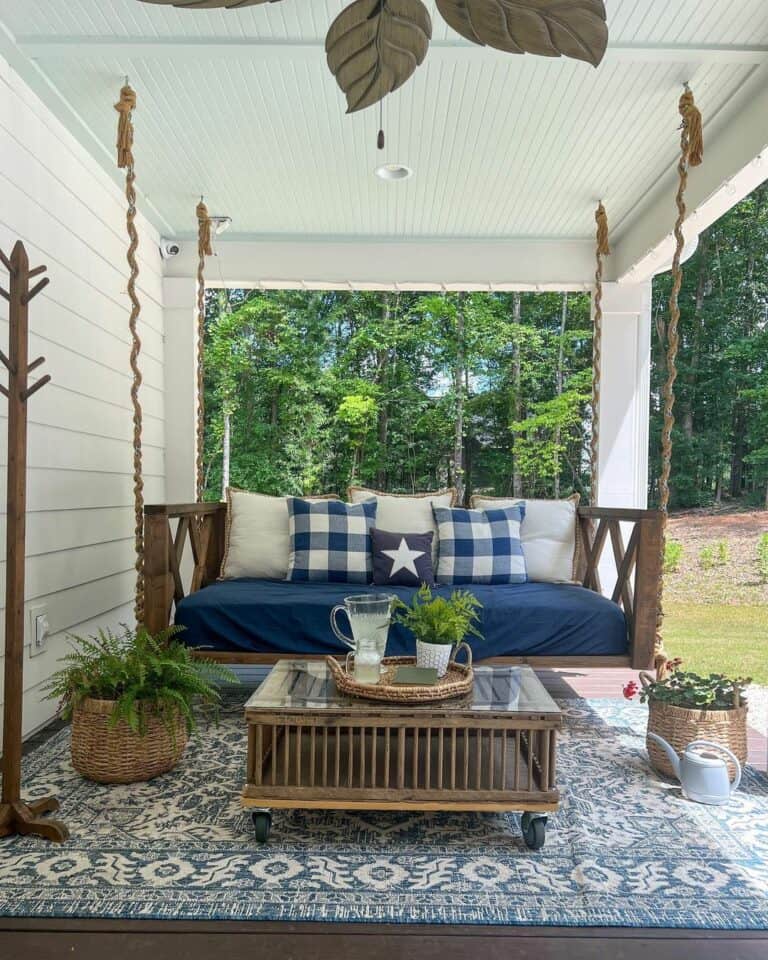 Porch Swing With Country Charm