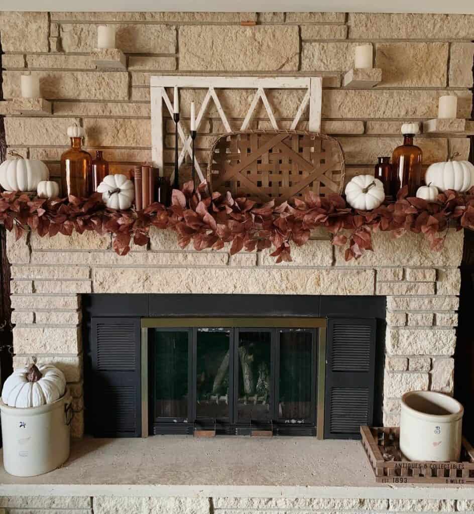 Protruding Stones Enhance a Fireplace Wall