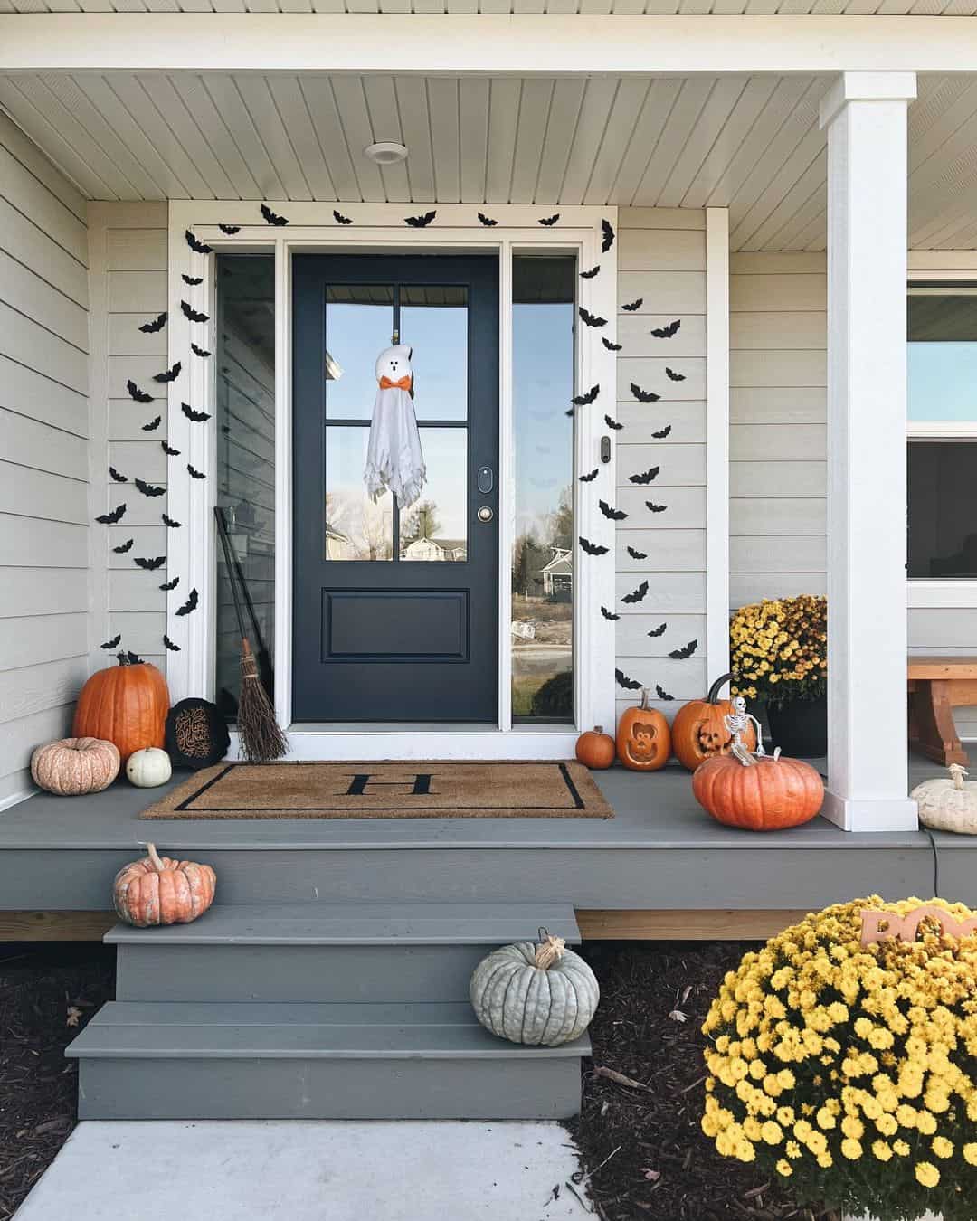 Pumpkins and Paper Bats as Porch Decor Soul & Lane