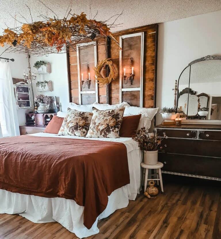 Rustic Fall Bedroom Ceiling Décor