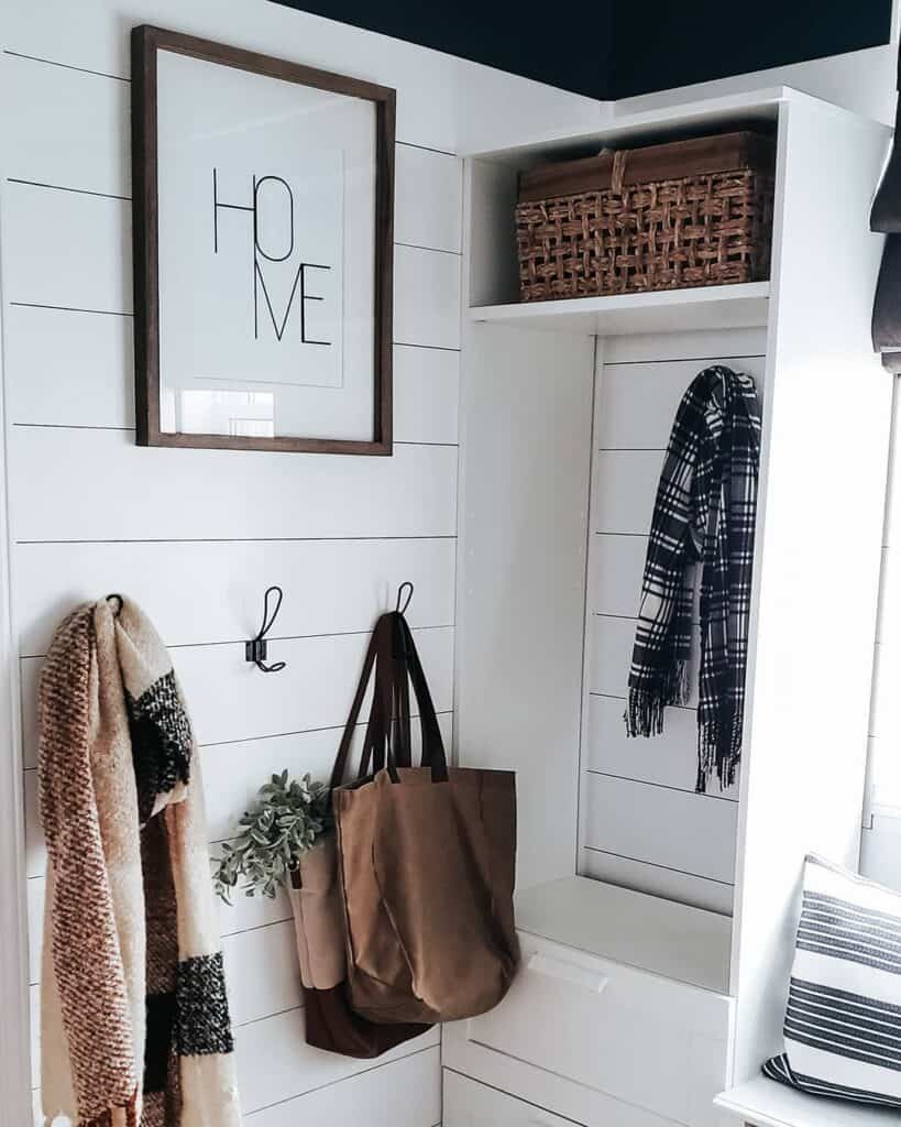 Shiplap Mudroom Walls Enhance a Compact Space