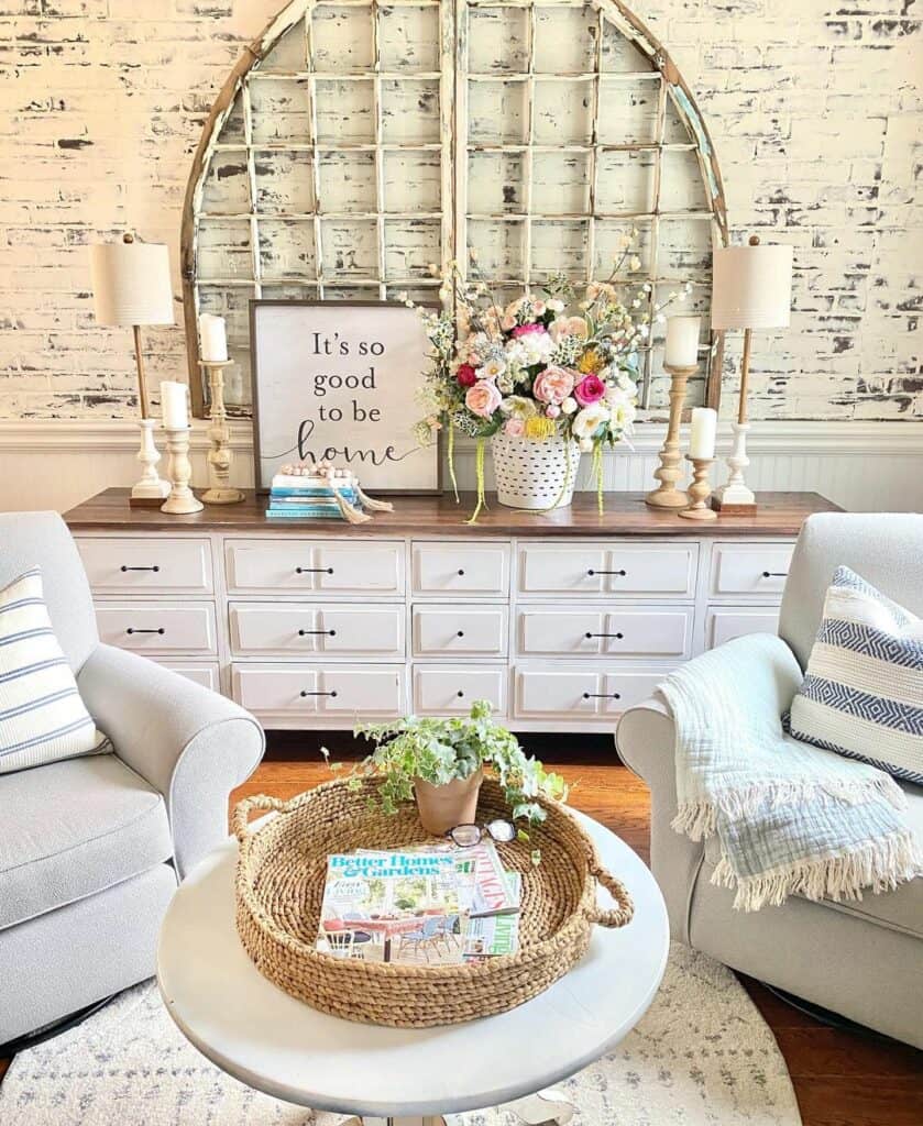 Sitting Area Before a Fresh Sideboard Display