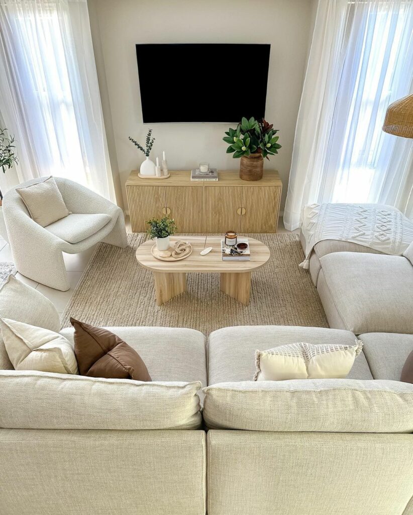 Slatted Console in a Neutral Space