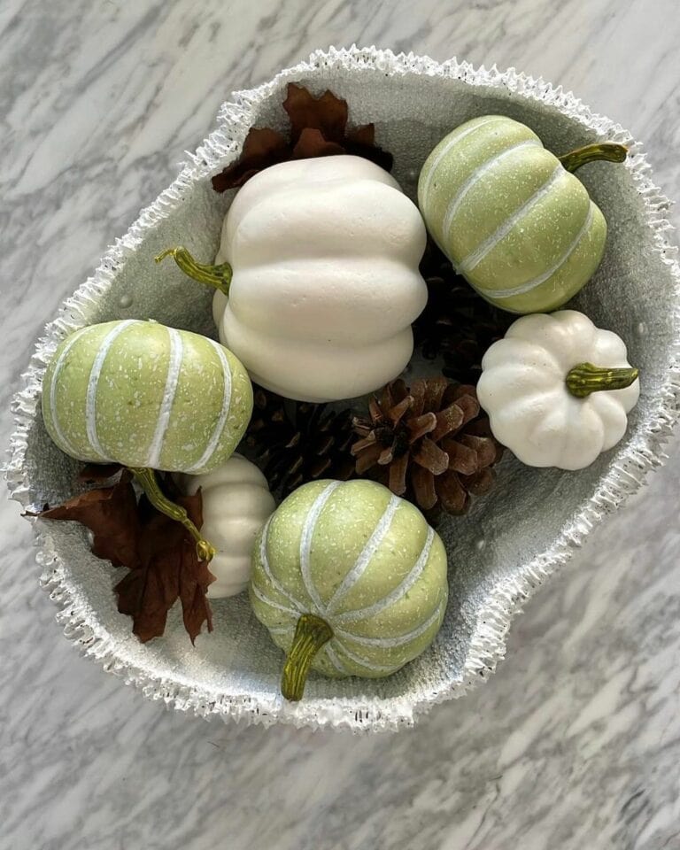 Speckled Green Pumpkin Centerpiece