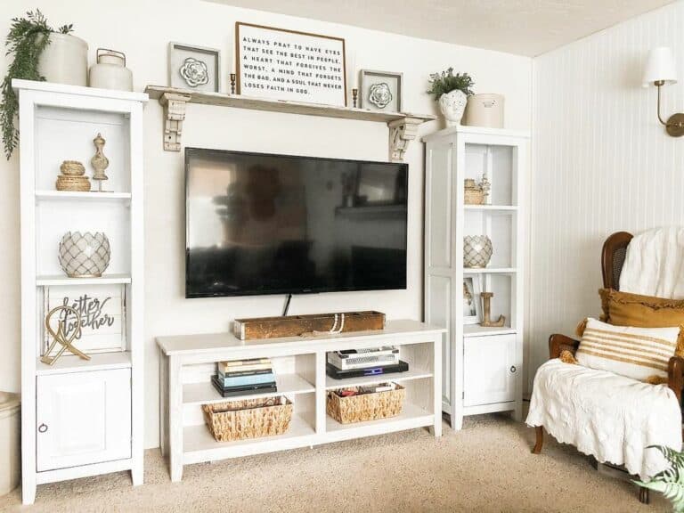 Stunning Furniture and Shelving Surrounds a TV