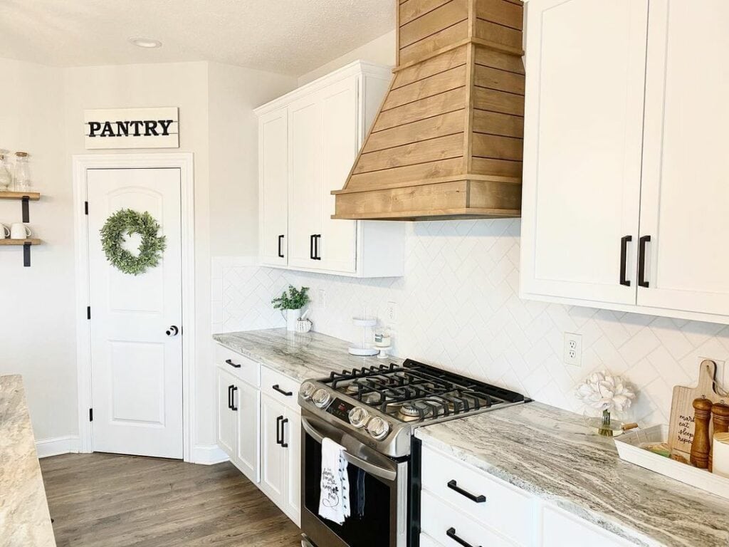 Traditional Cabinets and Floating Shelves