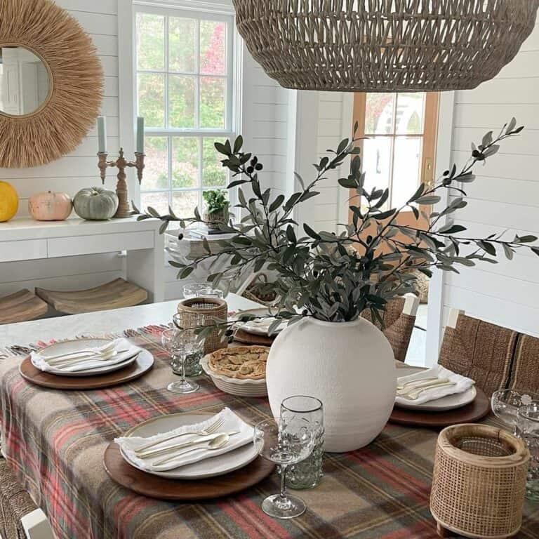 Transitional Farmhouse Thanksgiving Table Decor