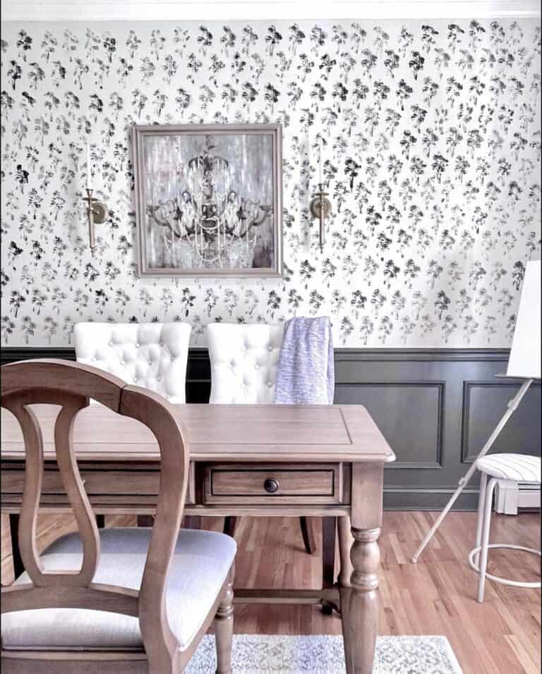 Victorian-style Office With Stamped Wall