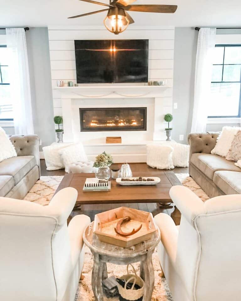 White and Gray Living Room Décor