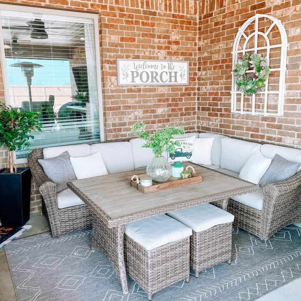 Wicker Sectional for Outdoor Dining