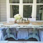 Blue Paint Accentuates a Vintage Table