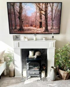 Vintage-style Fireplace With a Tiled Base