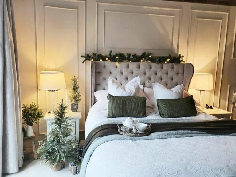 Christmas Bedroom With Wall Trim