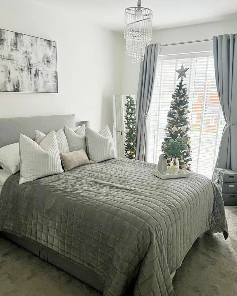 Elegant White and Gray Bedroom