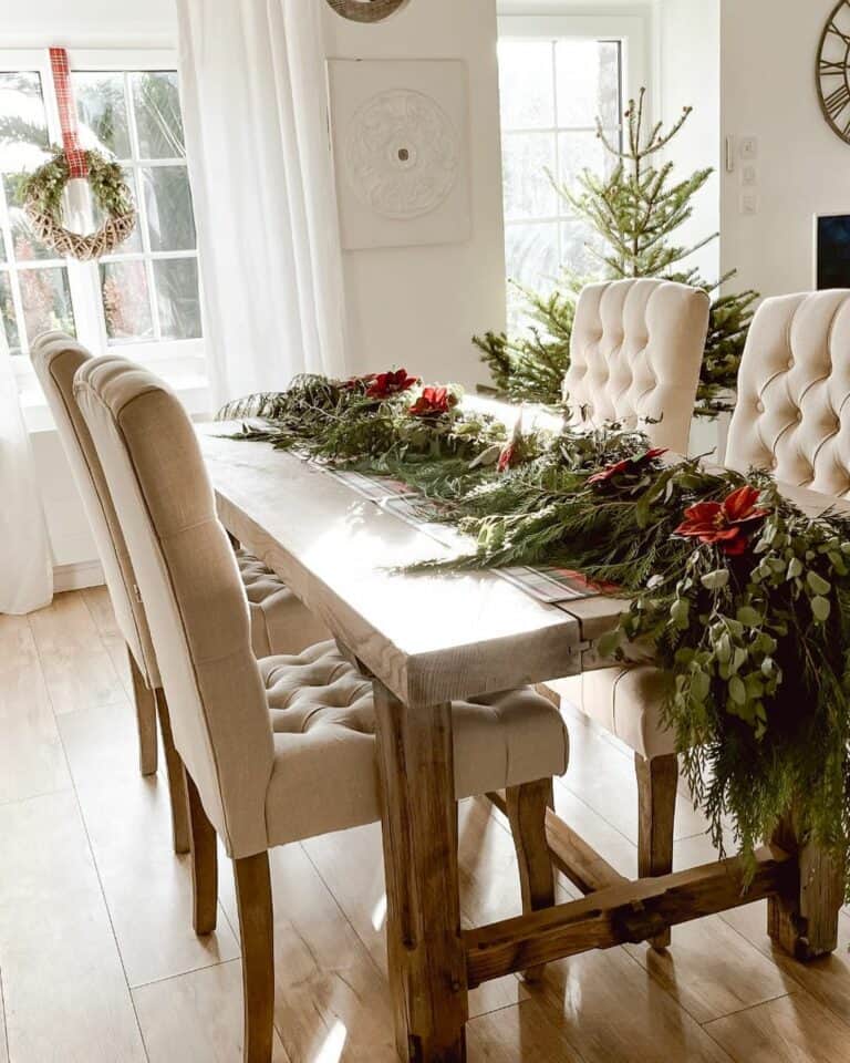Garland Replaces a Traditional Centerpiece