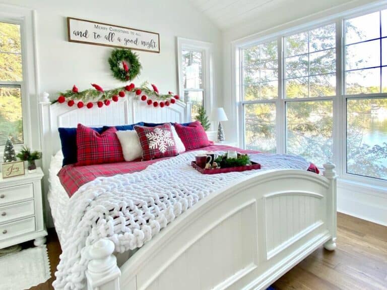 Lake House Christmas Bedroom