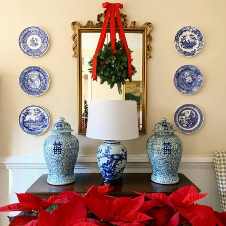 Poinsettias To Match a Red Bow