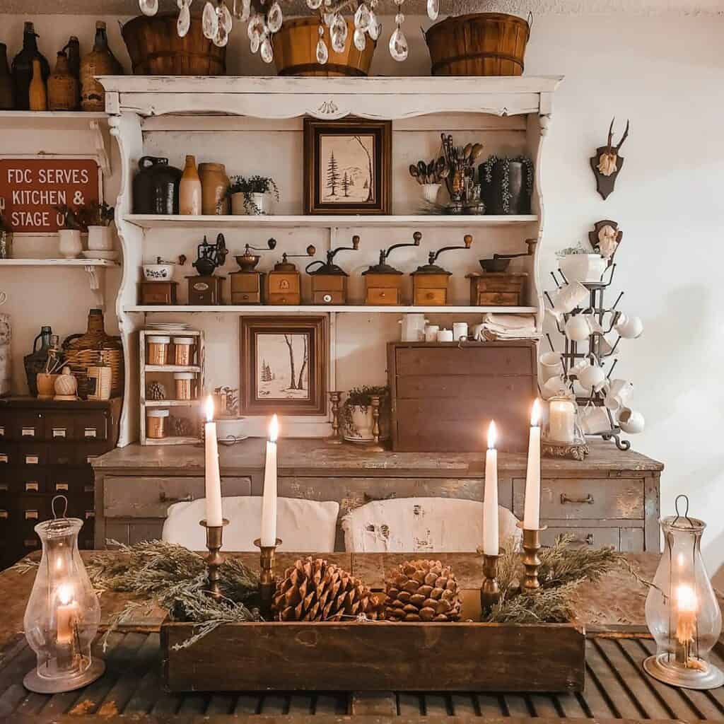 Rustic Background Drenched in Candlelight
