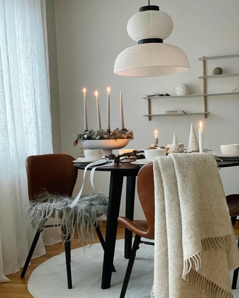 White Table Decor Glows in Candlelight