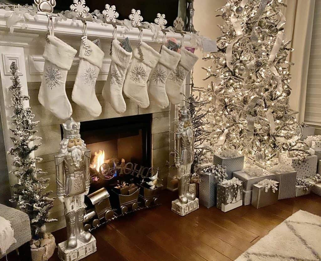 White and Silver Winter Wonderland Living Room