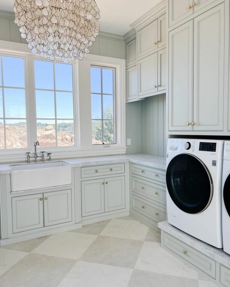 Ample Storage in a Stylish Laundry Room