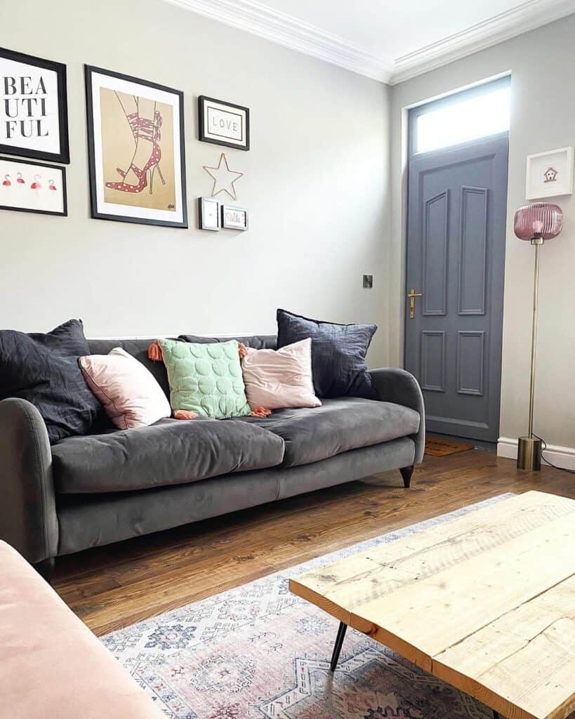 Blush Rug Inspiration for Gray Couch