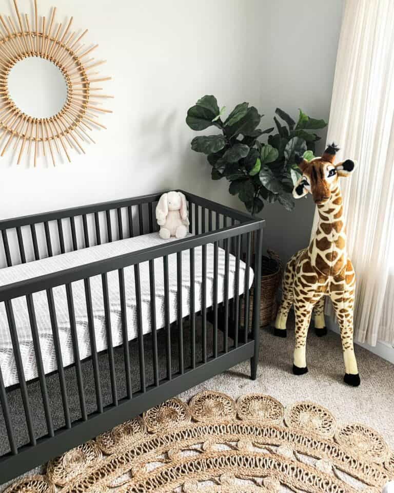 Bold Black Crib in Modern Nursery