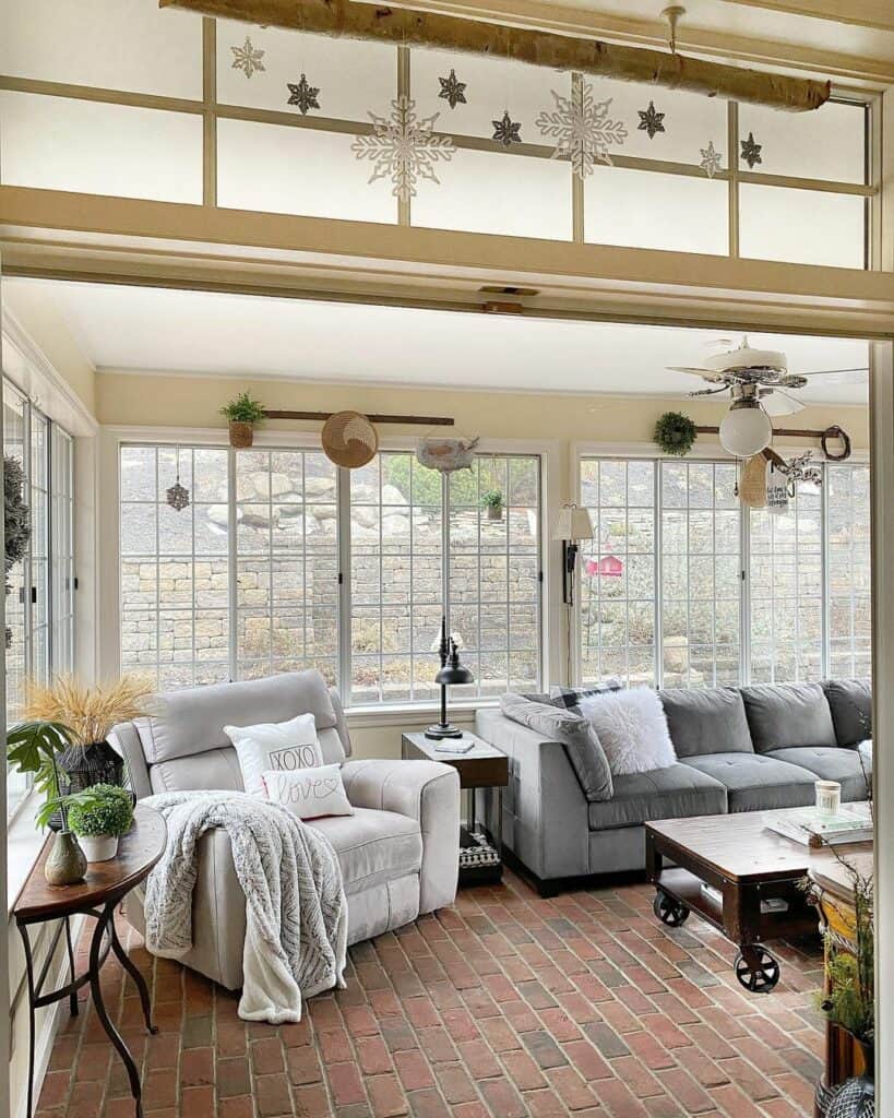 Brick Flooring in Sunroom