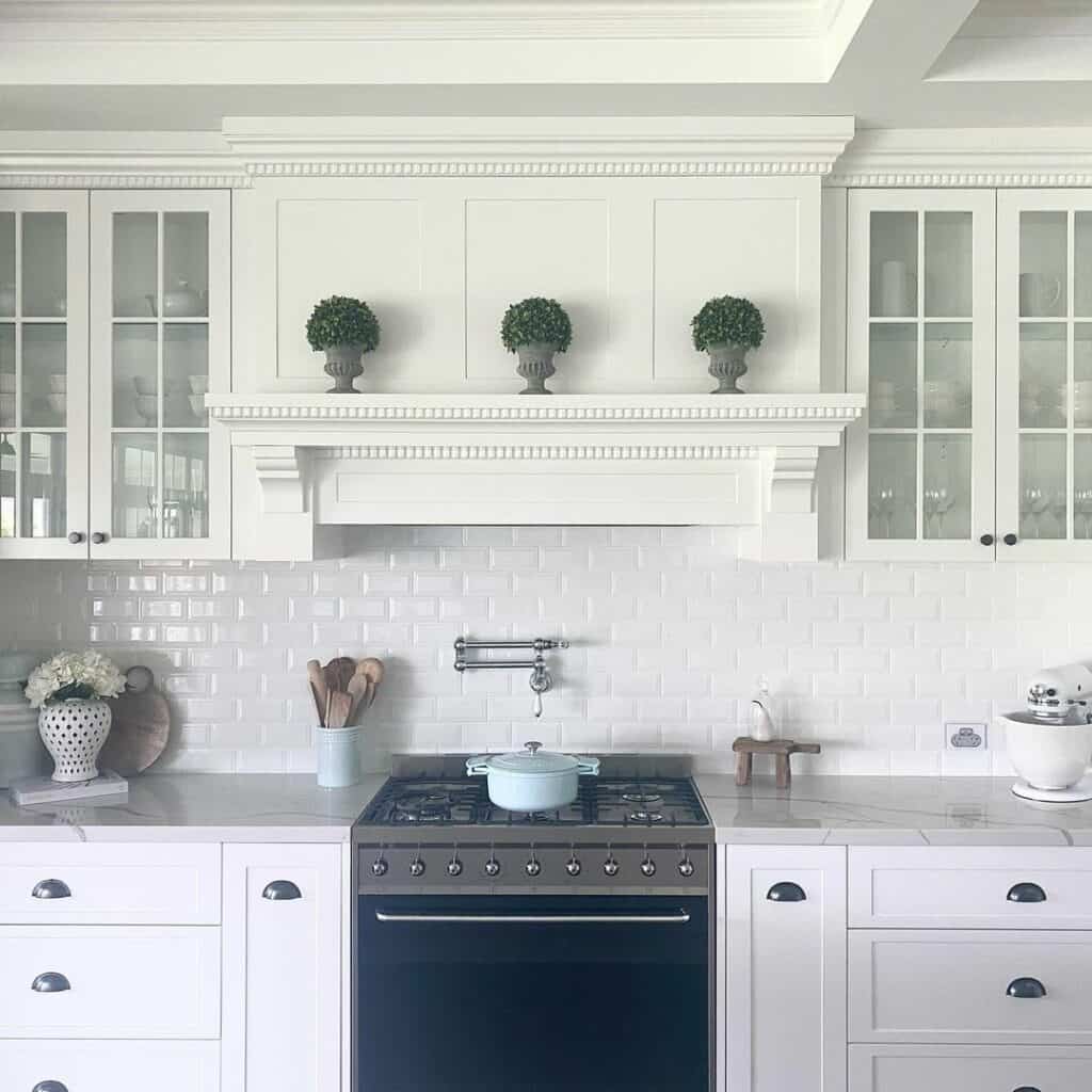 Brushed Black Stainless Steel With White Cabinets