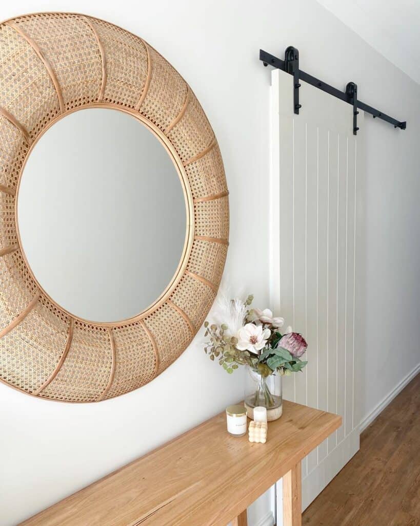 Cane Webbing on Mirror Panels