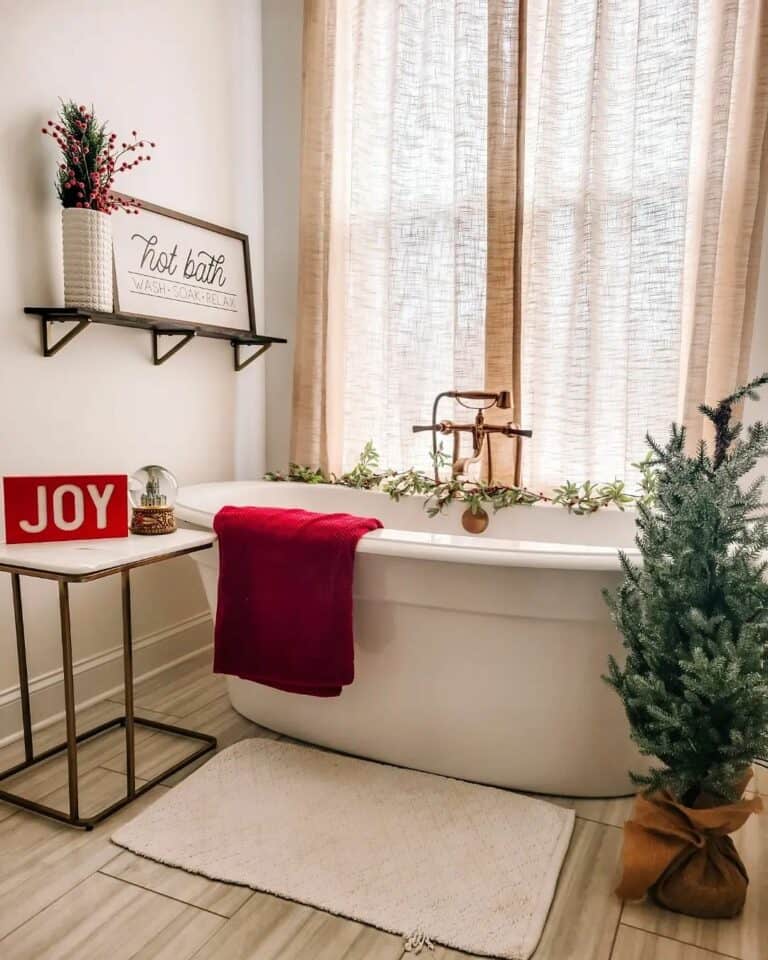 Christmas Decor Spruces up a Bathroom Design