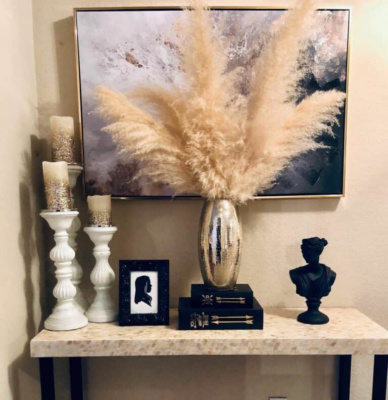 Console Table Centerpiece in Beige