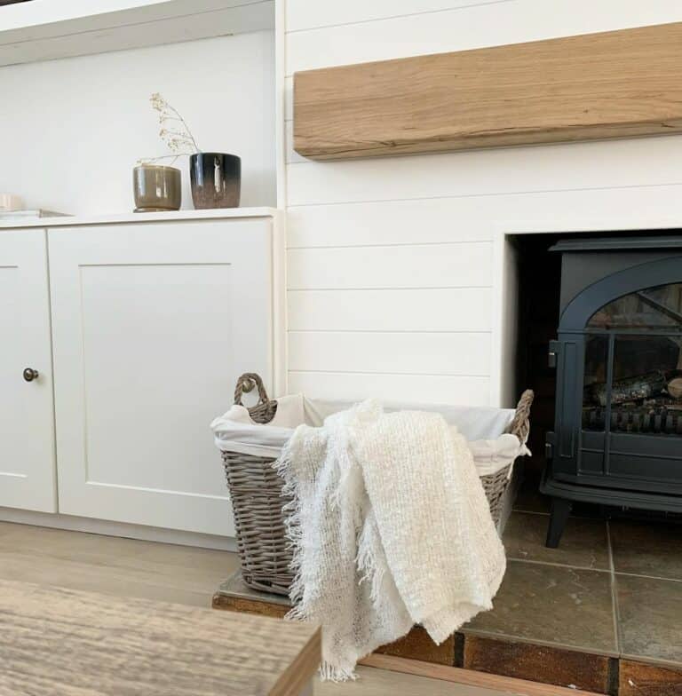 Contrasting Fireplace Hearth Tiles Ideas