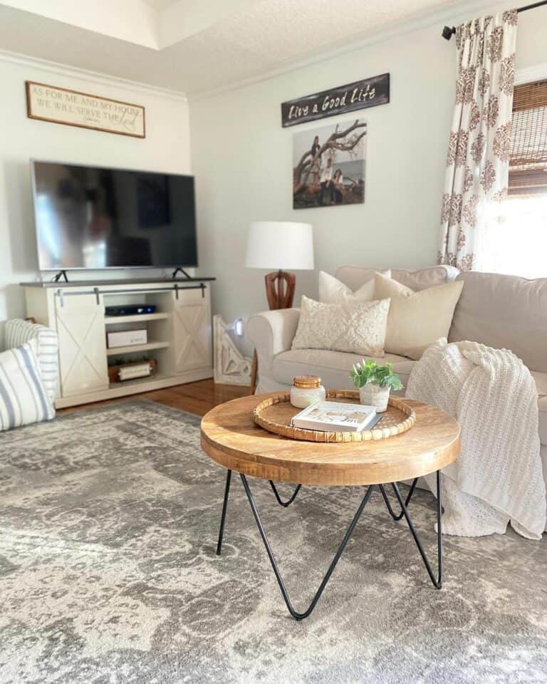 Cottage Decor With Contemporary Coffee Table