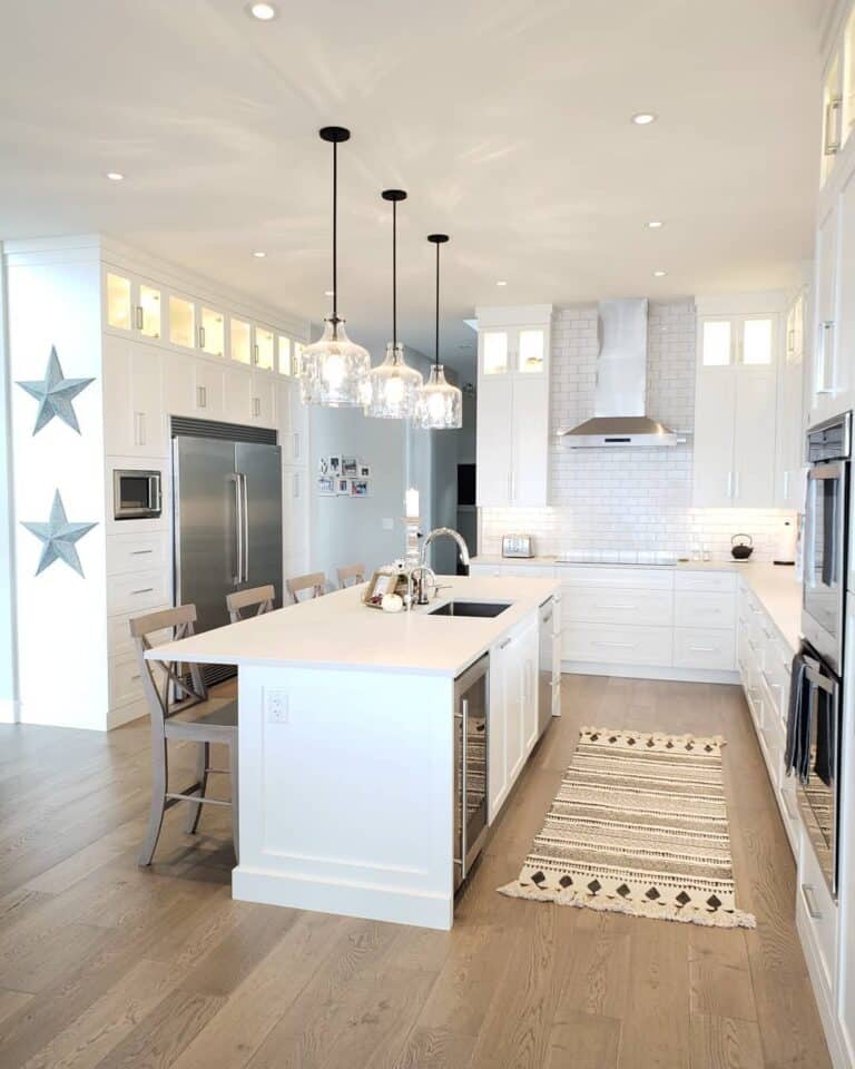Custom White Kitchen With Built-ins