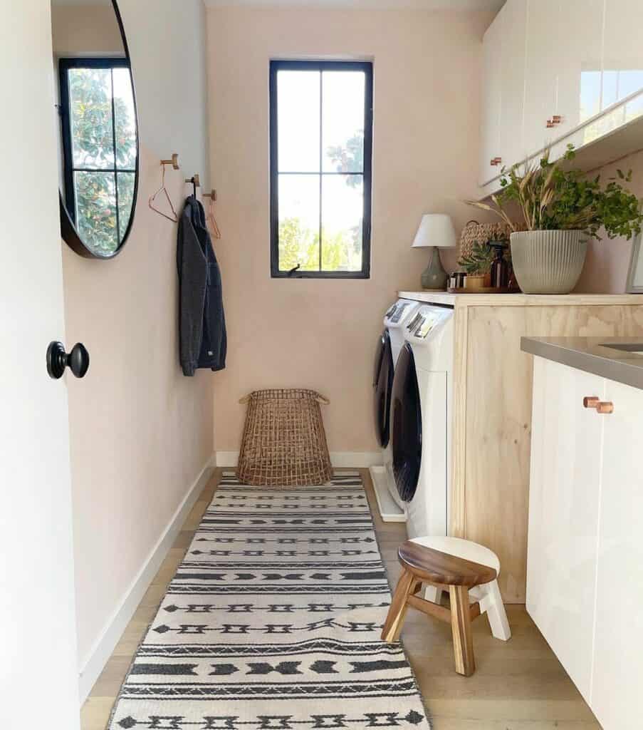 Flat-paneled Cabinets With Brass Knobs