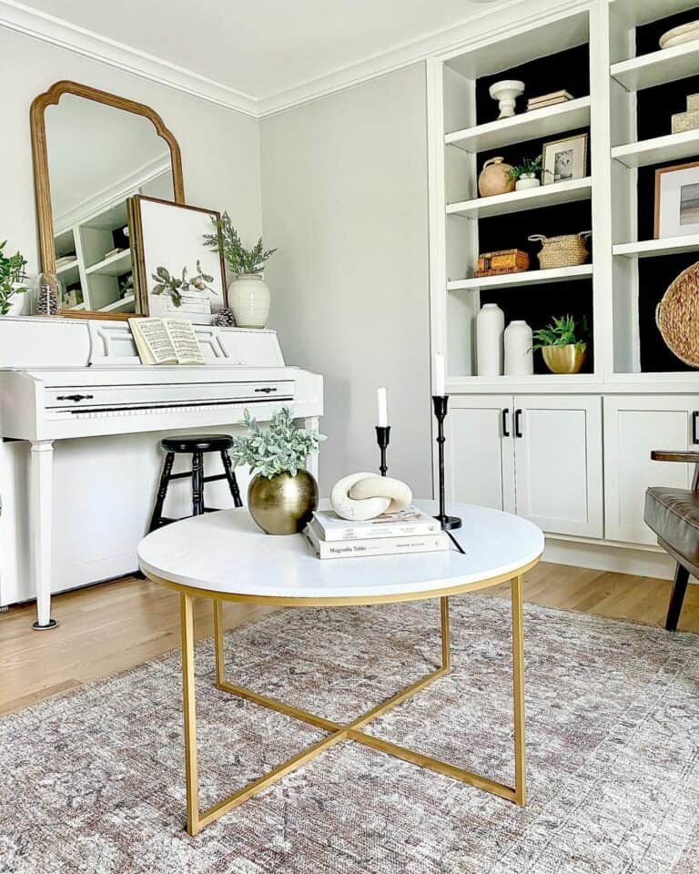 Glamorous Gold and Modern Black Living Room