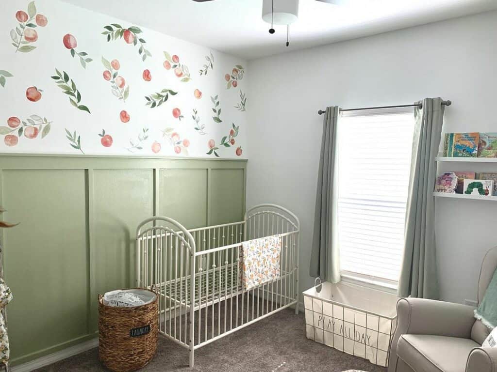 Gray Nursery With a Charming Accent Wall