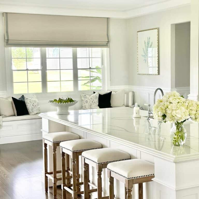 Hamptons-inspired Kitchen Island and Stools