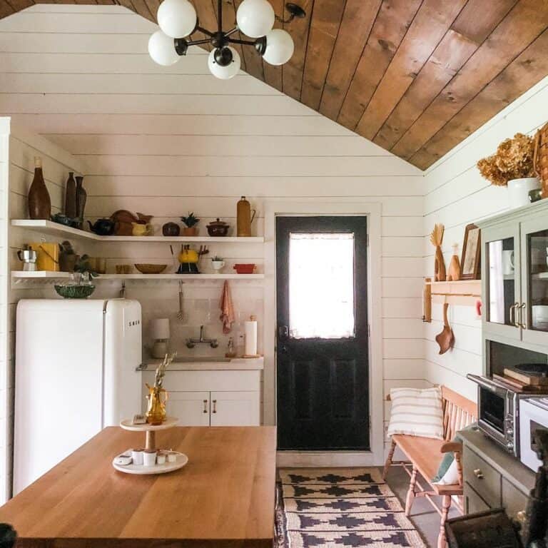 Homey Kitchen With Shiplap Walls