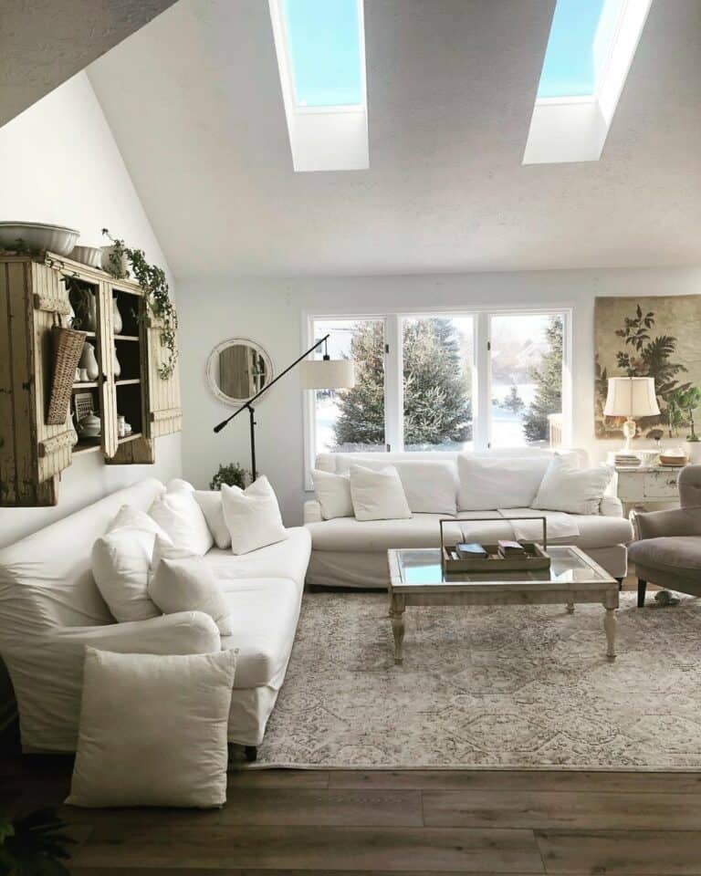 Living Room Skylight Embraces Sunlight