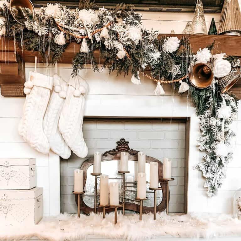 Metallic Christmas Decor Ideas for Your Fireplace