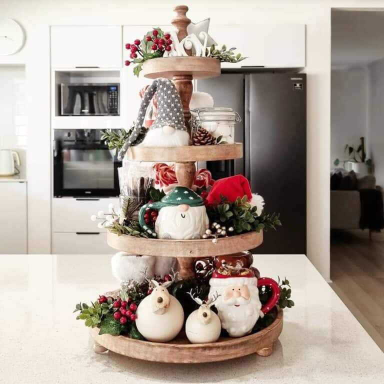 Neutral Kitchen With Simple Christmas Decor